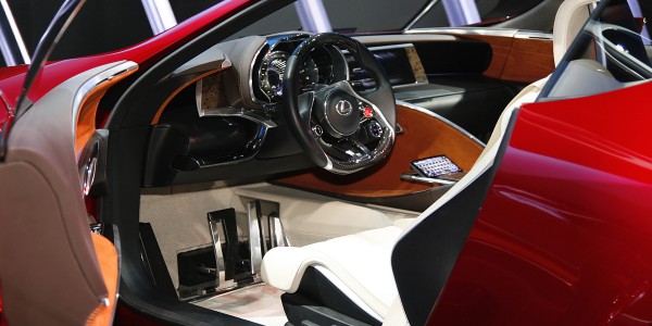 Concept car interiors range from minimalist to high tech, as in this Lexus LF-LC interior.